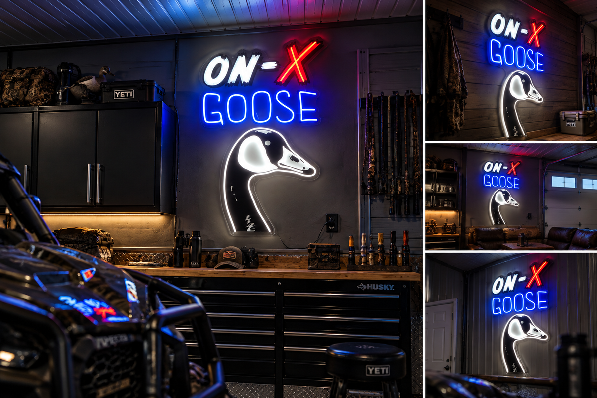 Holler Back Calls On-X Goose LED Sign
