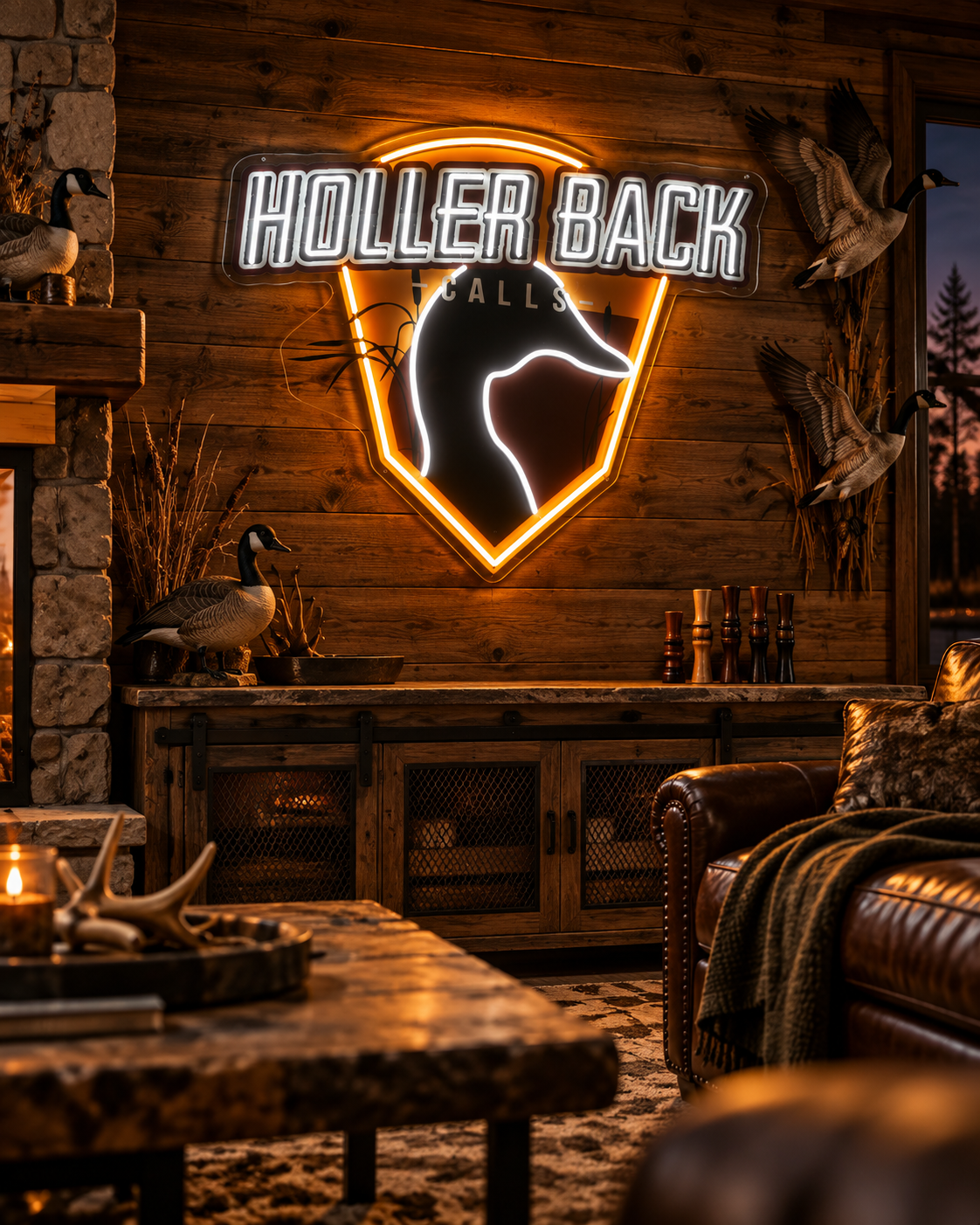 Holler Back Calls Badge LED Sign